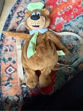 Yogi Bear Plush Backpack Hanna-Barbera Cartoon Network Brown Bear Book Bag